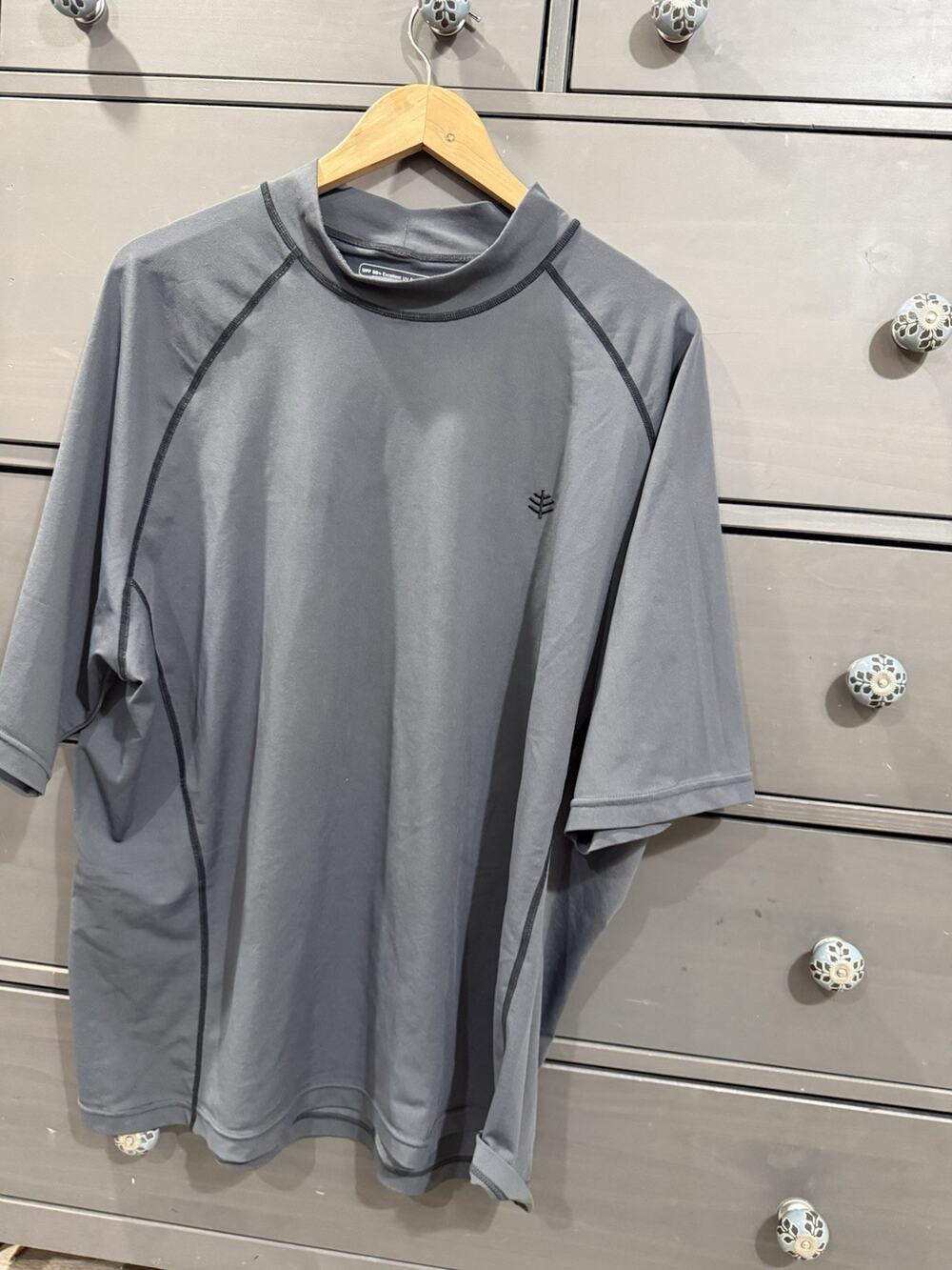 Coolibar XL Upf 50+ Gray Short Sleeve Cooltect Sun Shirt Top